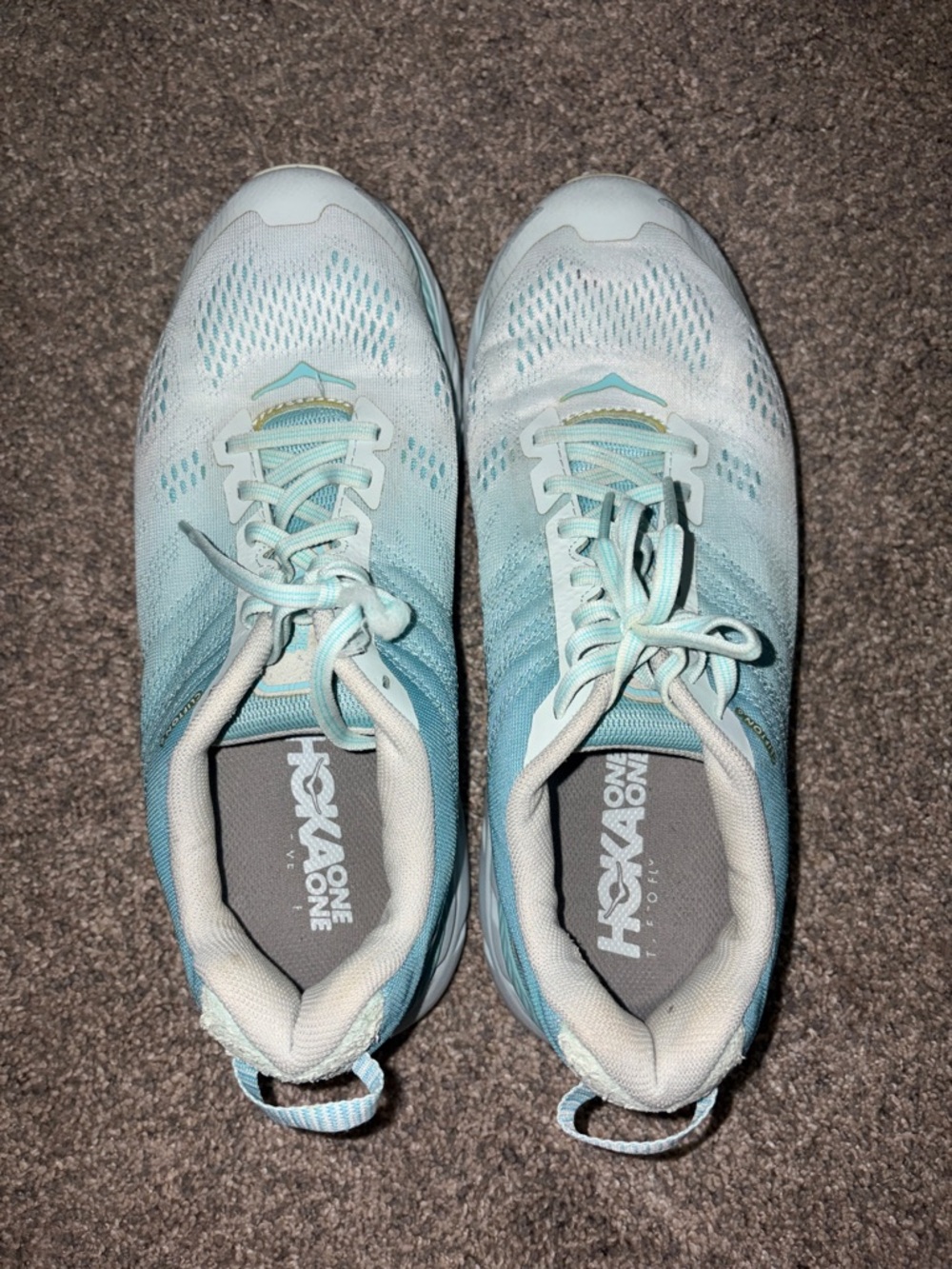 Hoka One One Women's Mint Blue Mesh Running Shoes